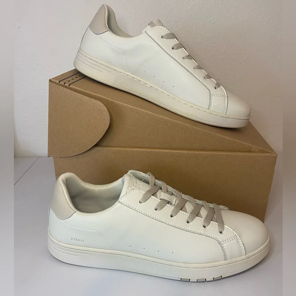 Eden St. White Men's Sneakers Recycled Leather. - Picture 2 of 11